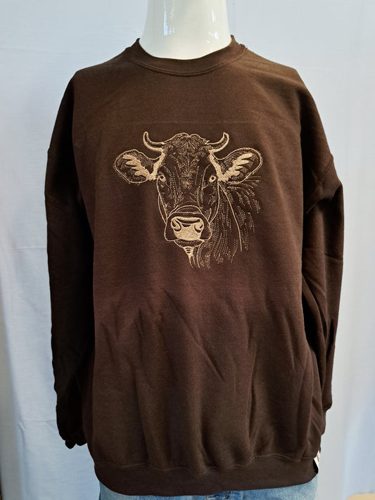 Pull chocolat vache L (XL femme)