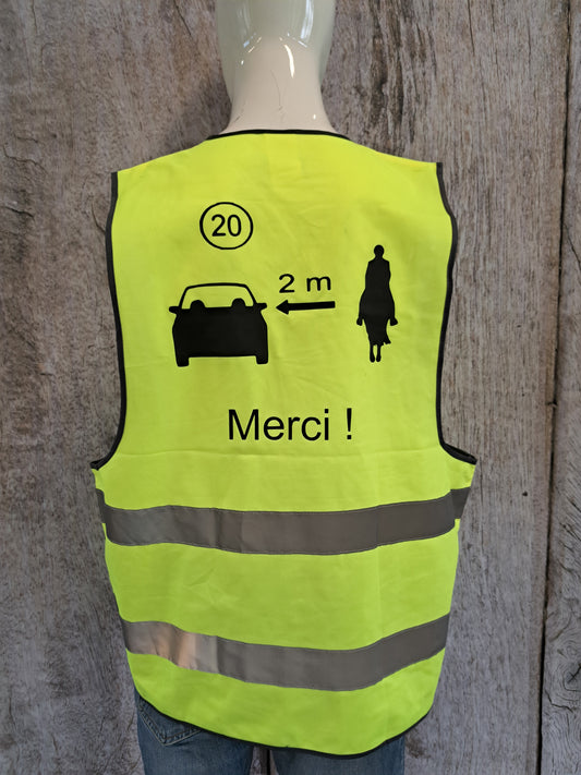 Gilet de haute visibilité pour cavalier distance de sécurité