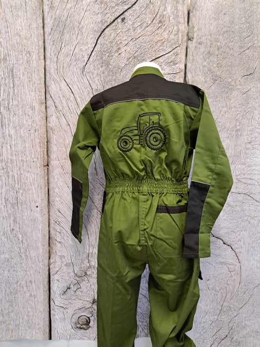 Combinaison de travail/ Cotte enfant verte taille 10 ans (taille petit) tracteur