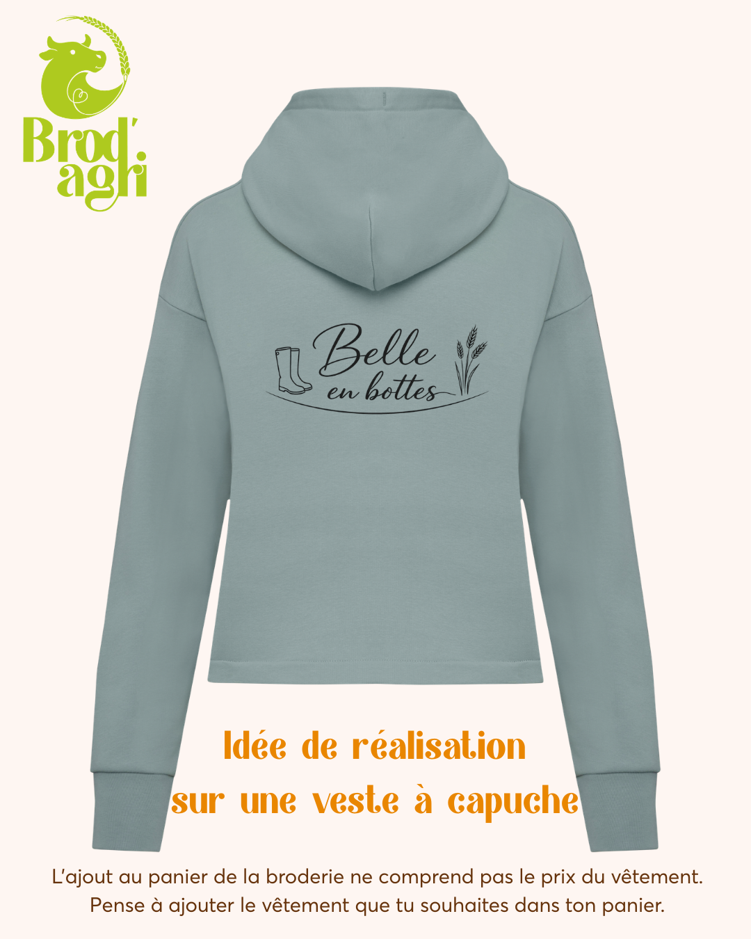 Broderie "Belle en bottes" minimaliste