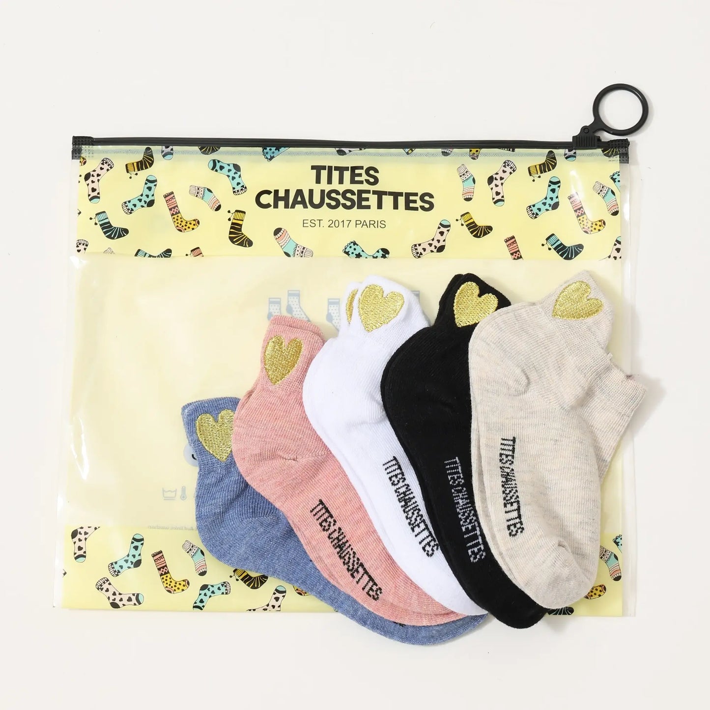 Lot de 5 Chaussettes Languette Coeur Doré Tille 12 -24 mois