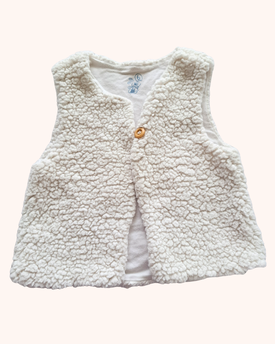 Veste sans manches mouton blanc "Mini Berger(ère)" 6 mois