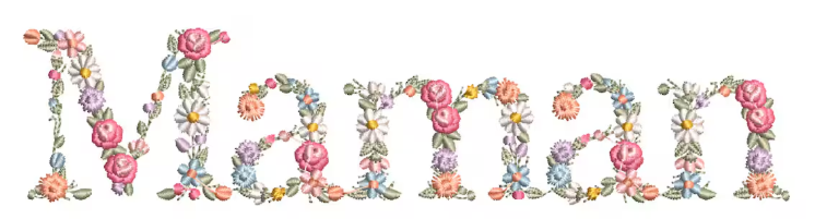 Broderie "Maman" style floral