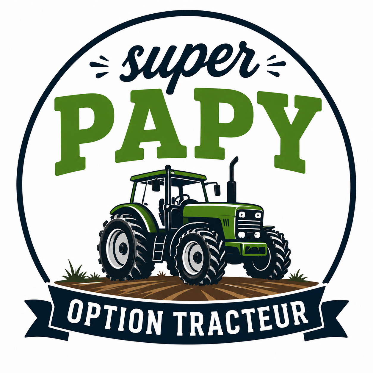 Broderie "Super papy option tracteur"