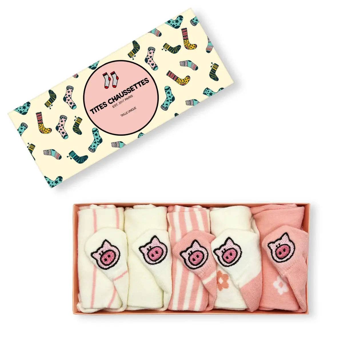 Lot de 5 Chaussettes Languette Petit Cochon Femme I 35-41