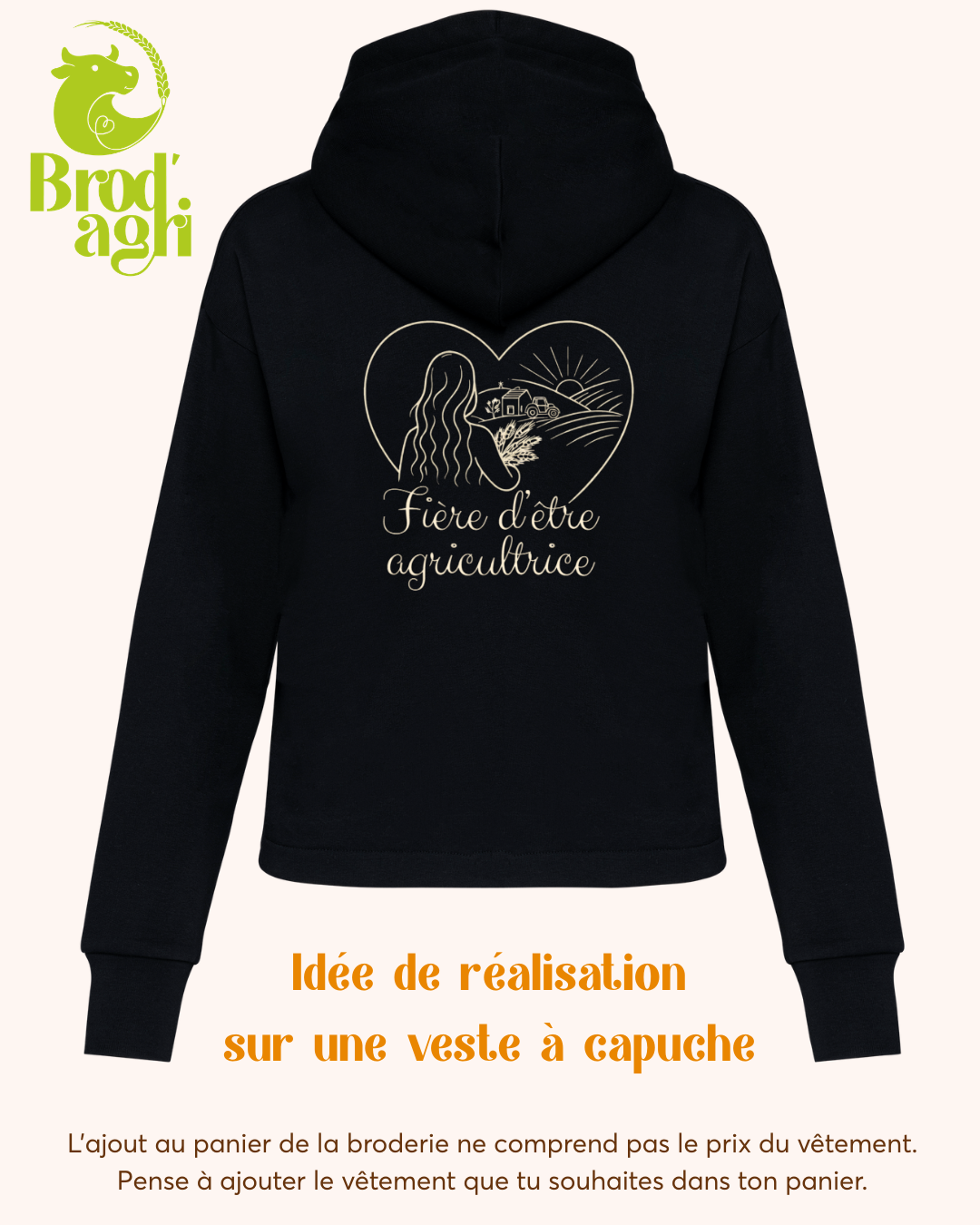 Broderie "Fière d'être agricultrice"