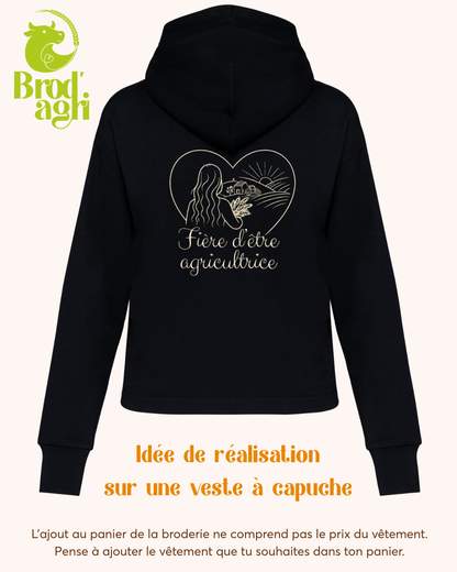 Broderie "Fière d'être agricultrice"