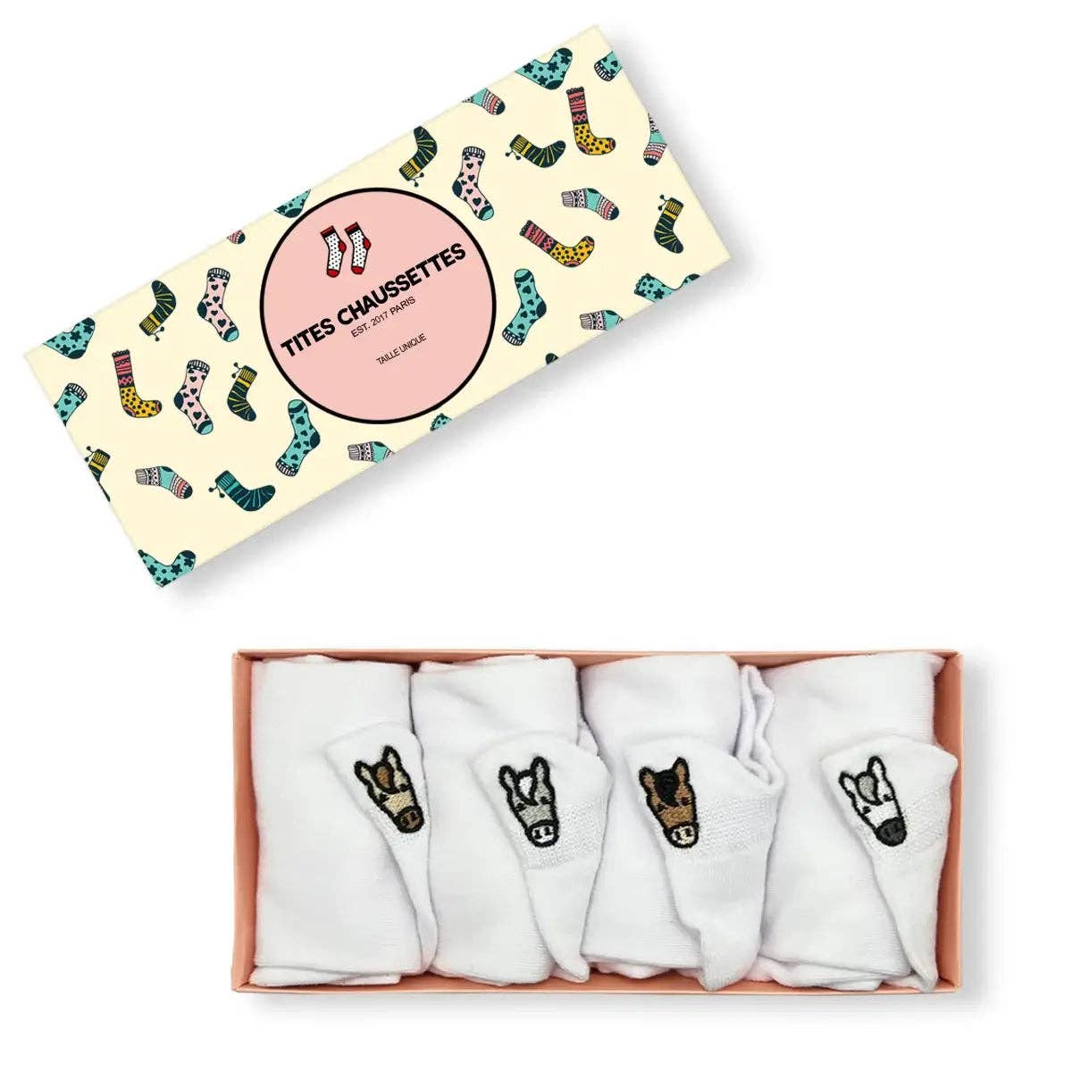 Lot de 4 Chaussettes Blanches Languette Cheval Femme I 35-41