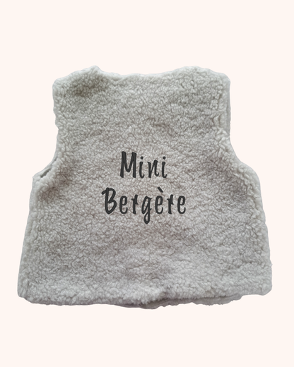 Veste sans manches mouton grise "Mini Berger(ère)"
