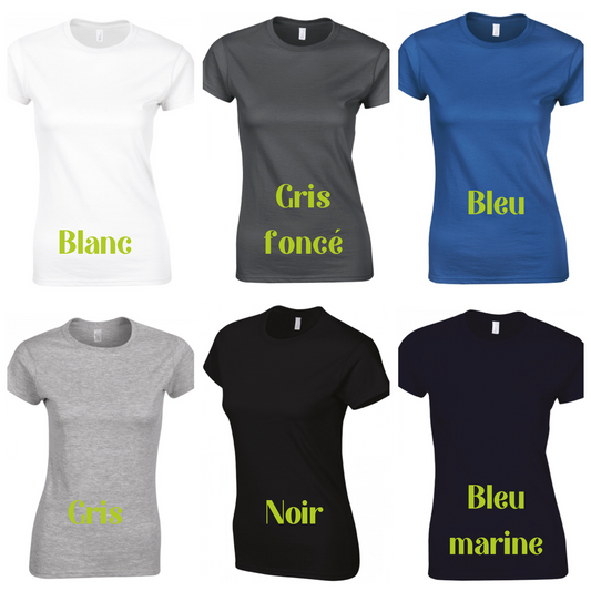 T-shirt col rond coupe femme