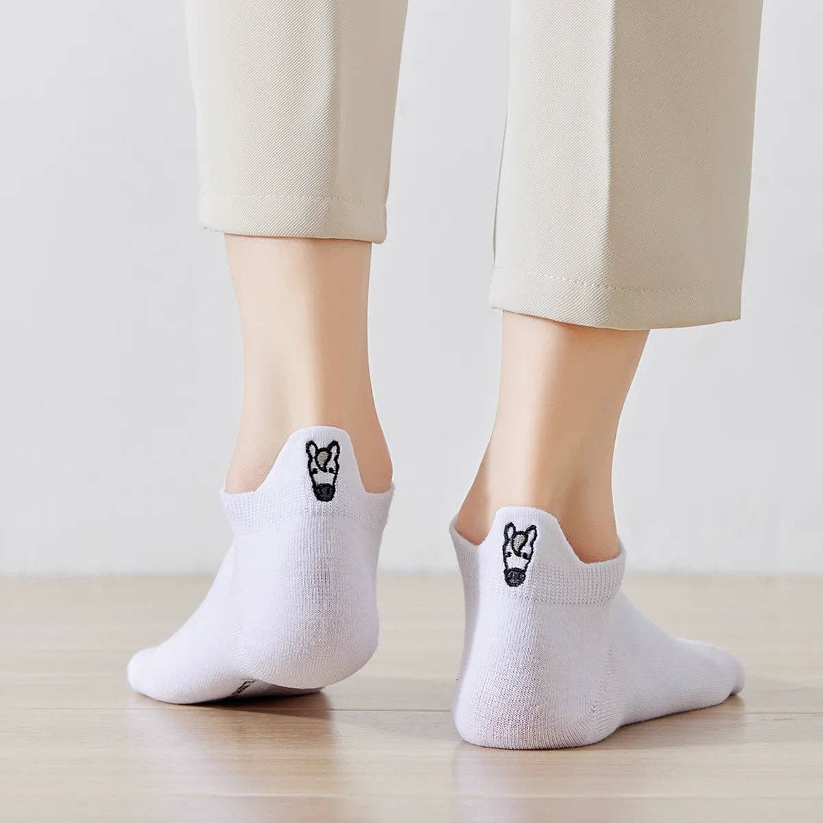 Lot de 4 Chaussettes Blanches Languette Cheval Femme I 35-41