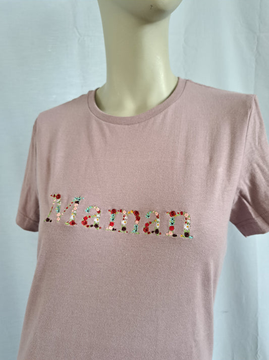 Broderie "Maman" style floral