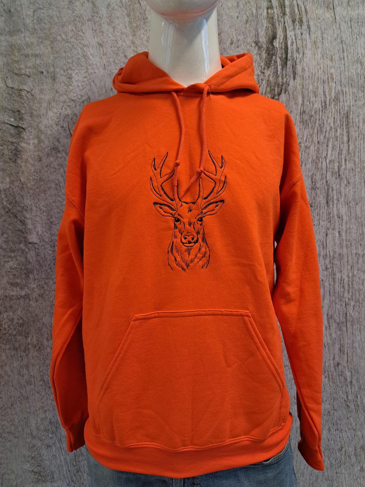 Sweat orange cerf taille M