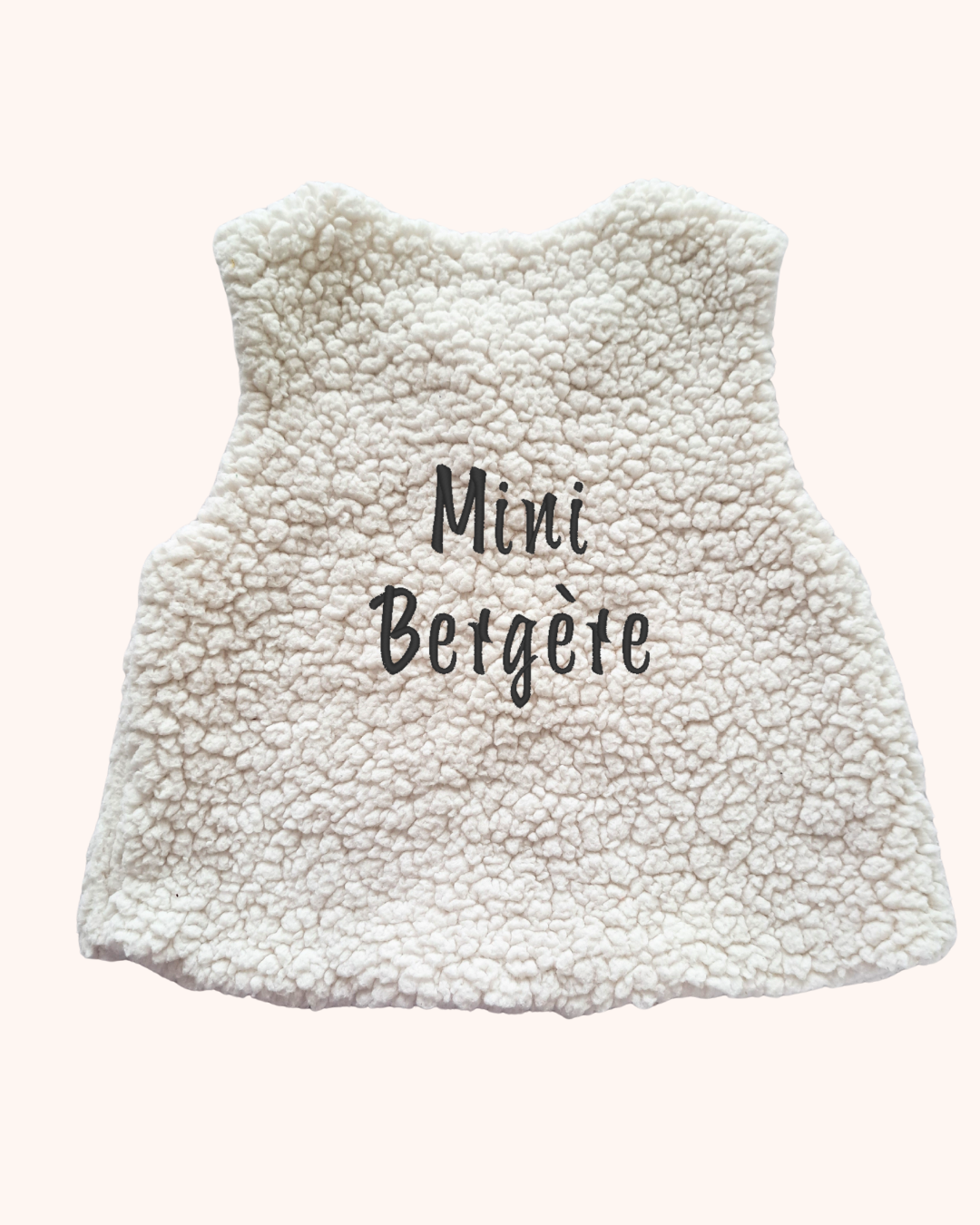 Veste sans manches mouton blanc "Mini Berger(ère)" 6 mois