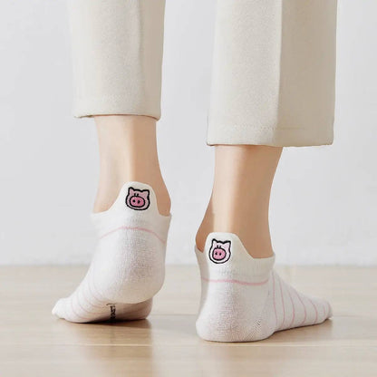 Lot de 5 Chaussettes Languette Petit Cochon Femme I 35-41