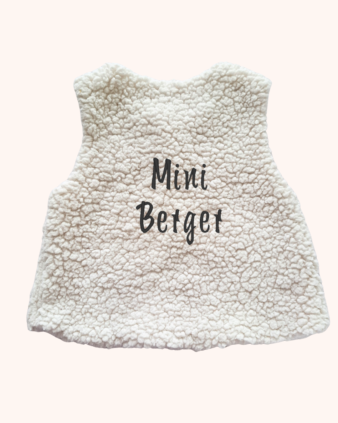 Veste sans manches mouton blanc "Mini Berger(ère)" 6 mois
