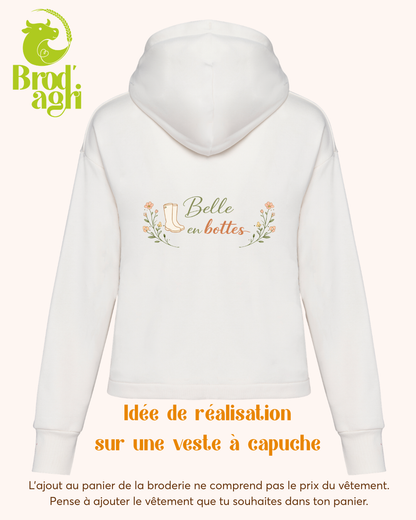 Broderie "Belle en bottes" floral
