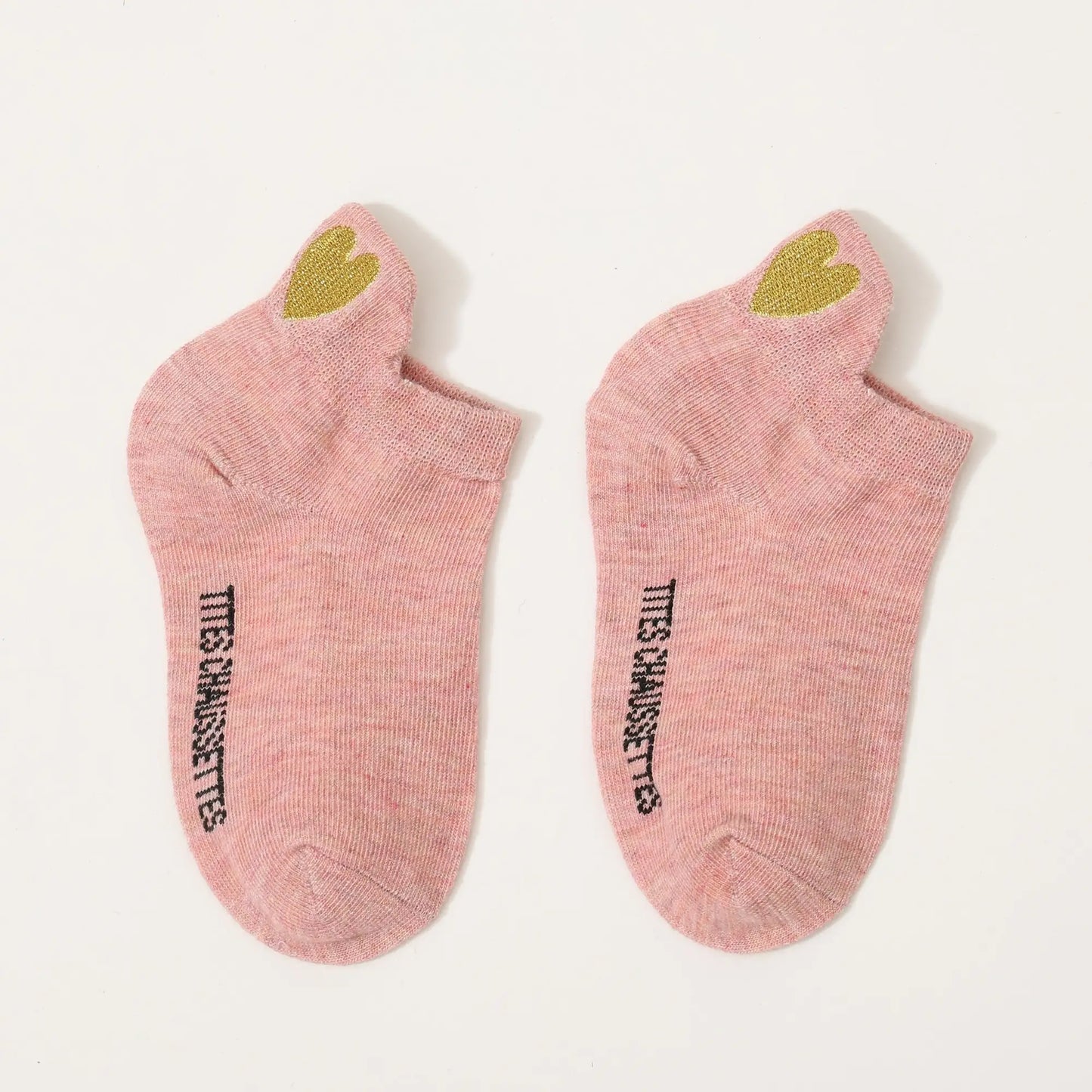 Lot de 5 Chaussettes Languette Coeur Doré  Tille 12 -24 mois