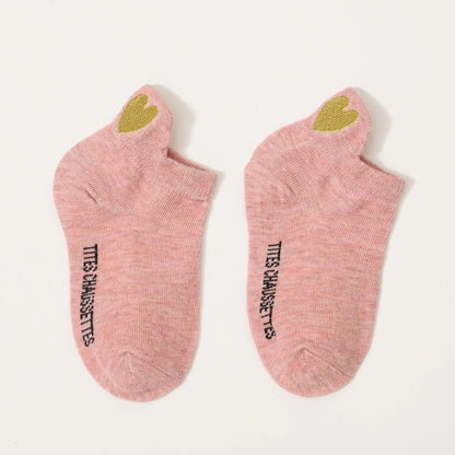 Lot de 5 Chaussettes Languette Coeur Doré  Tille 12 -24 mois