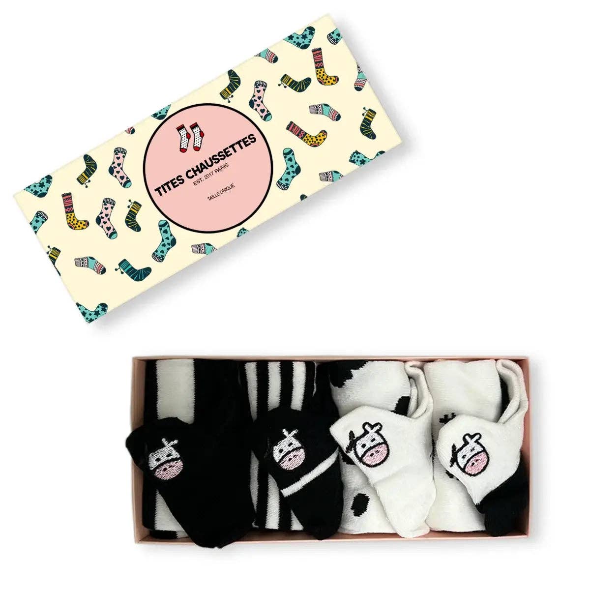Lot de 4 Chaussettes Languette Vache Femme I 35-41