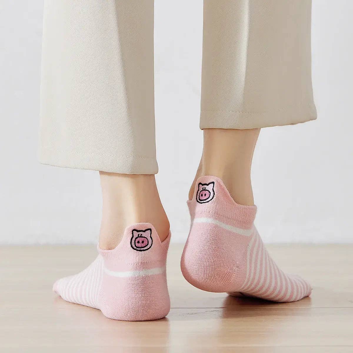 Lot de 5 Chaussettes Languette Petit Cochon Femme I 35-41