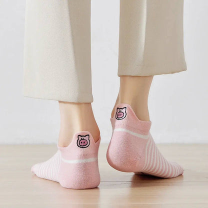 Lot de 5 Chaussettes Languette Petit Cochon Femme I 35-41