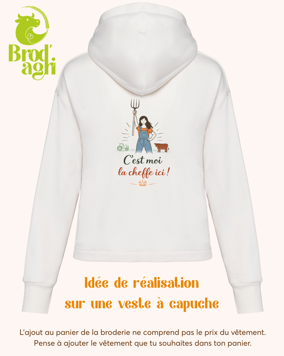 Broderie "C'est moi la cheffe ici !"