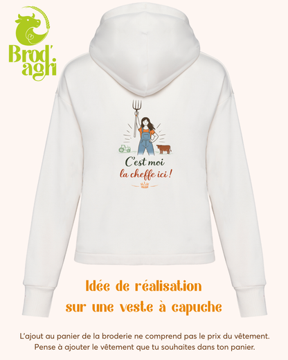 Broderie "C'est moi la cheffe ici !"