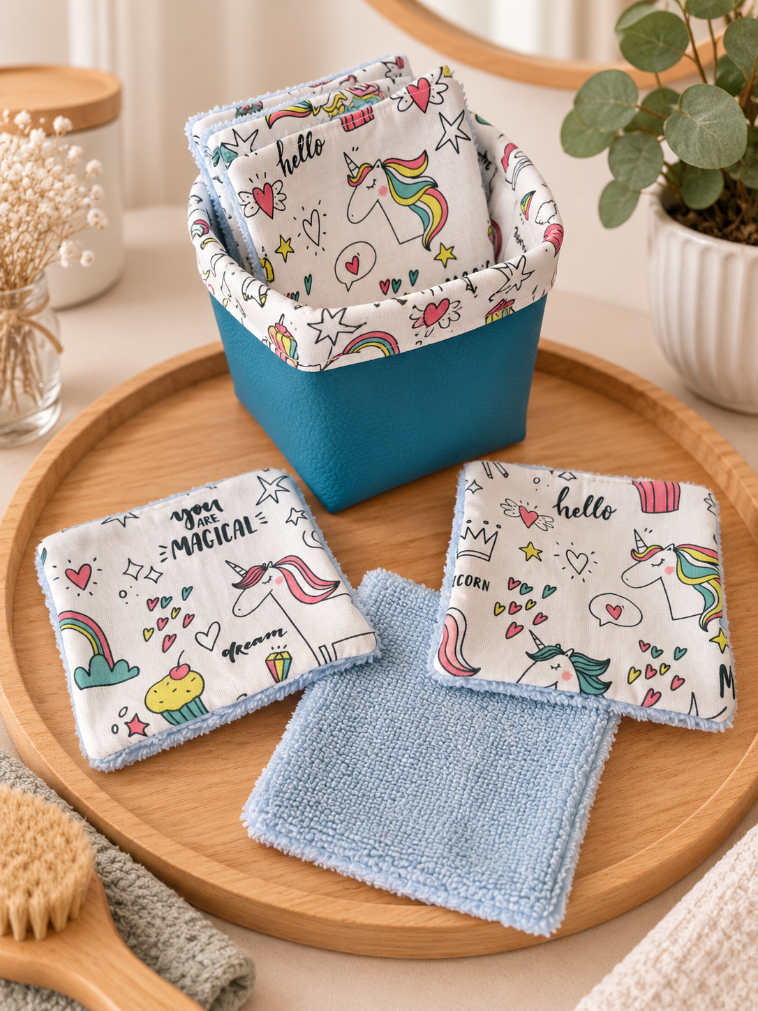 Panière et 6 lingettes