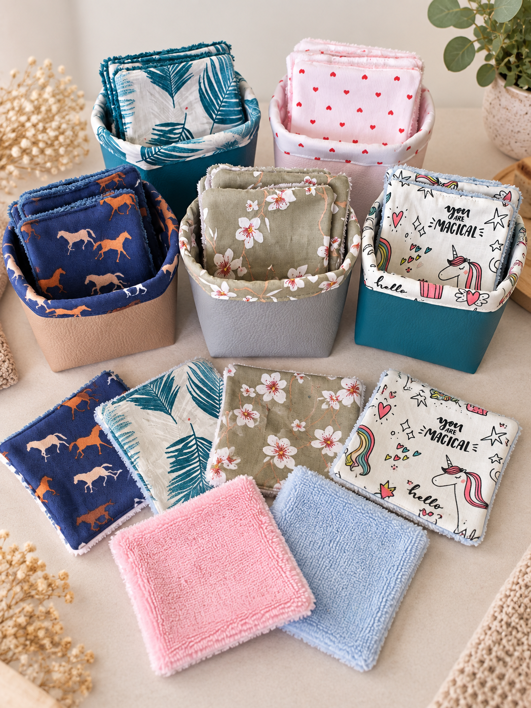 Panière et 6 lingettes