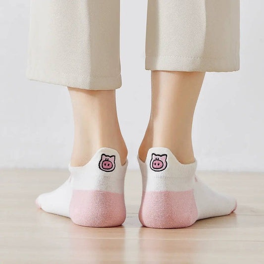 Chaussettes Languette Petits Cochons fleurs Femme I 35-41