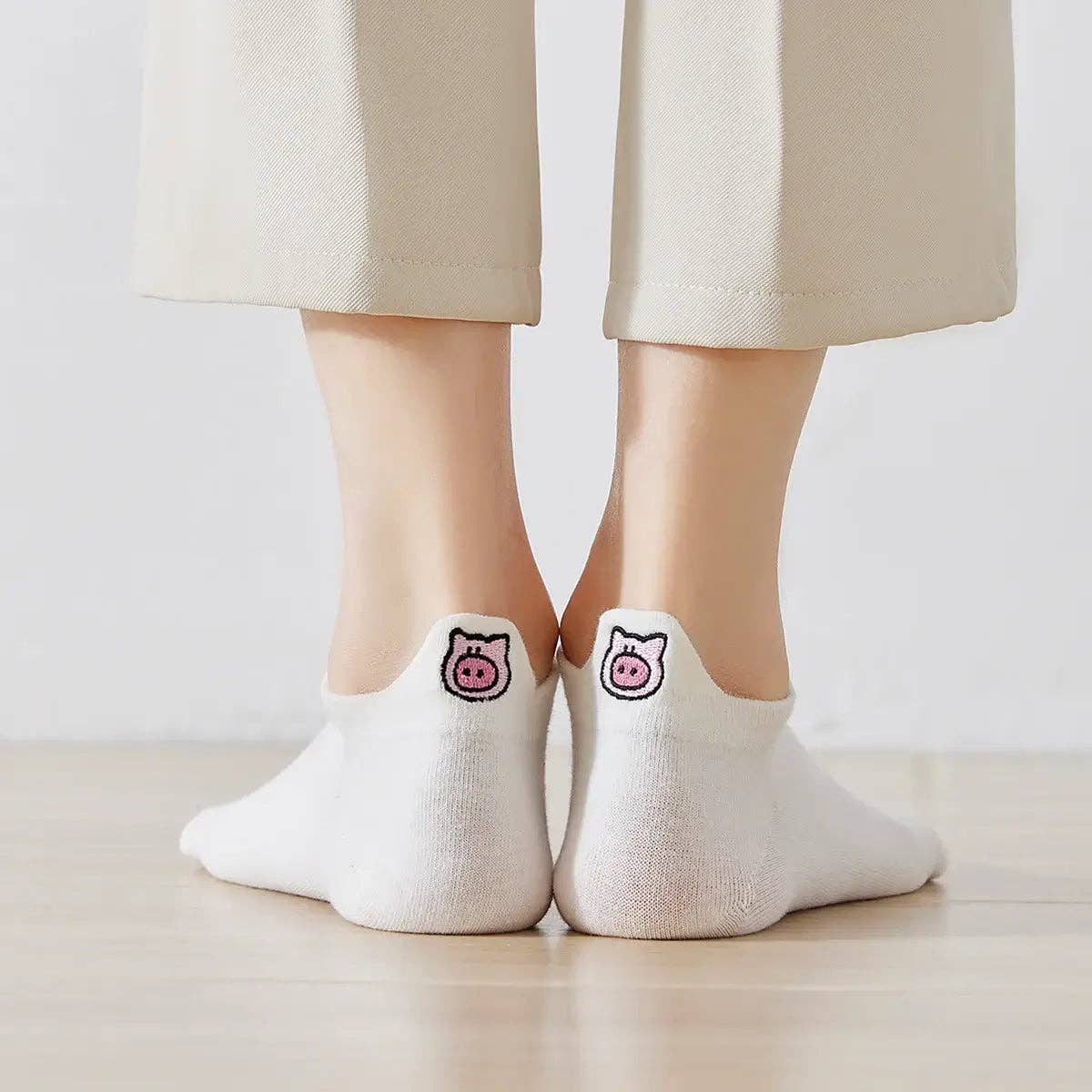 Lot de 5 Chaussettes Languette Petit Cochon Femme I 35-41