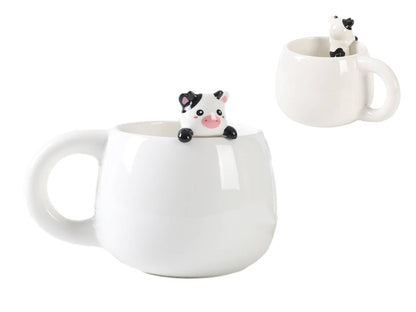 Tasse en céramique avec breloque vache