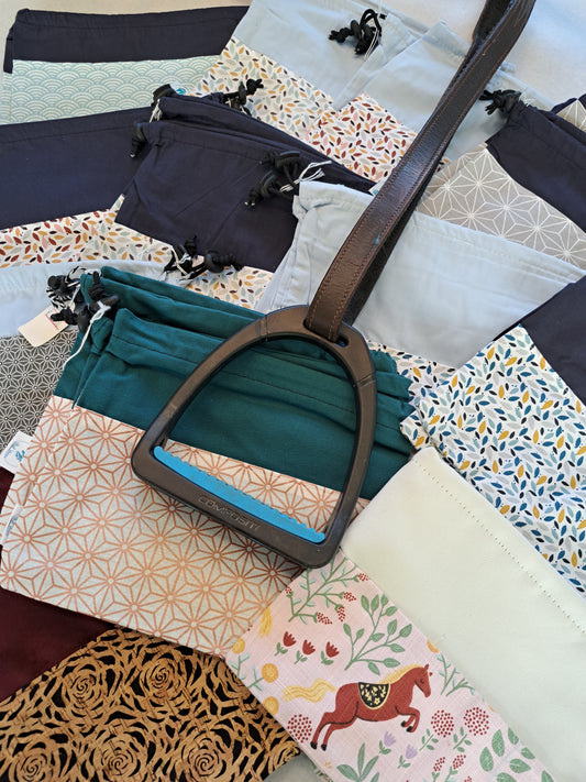 Pochettes / housses d'étriers bicolore