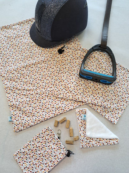 Box housse de bombe, pochettes d'étriers, pochette à friandises et maxi lingette