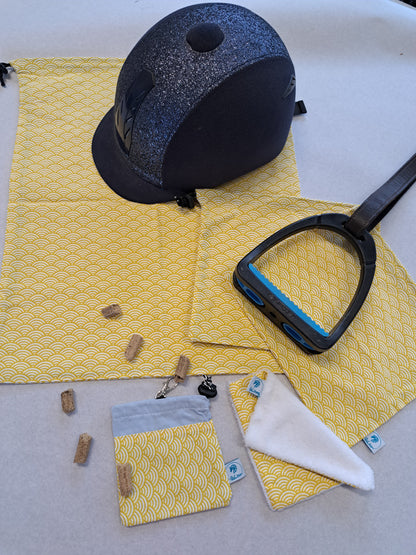 Box housse de bombe, pochettes d'étriers, pochette à friandises et maxi lingette